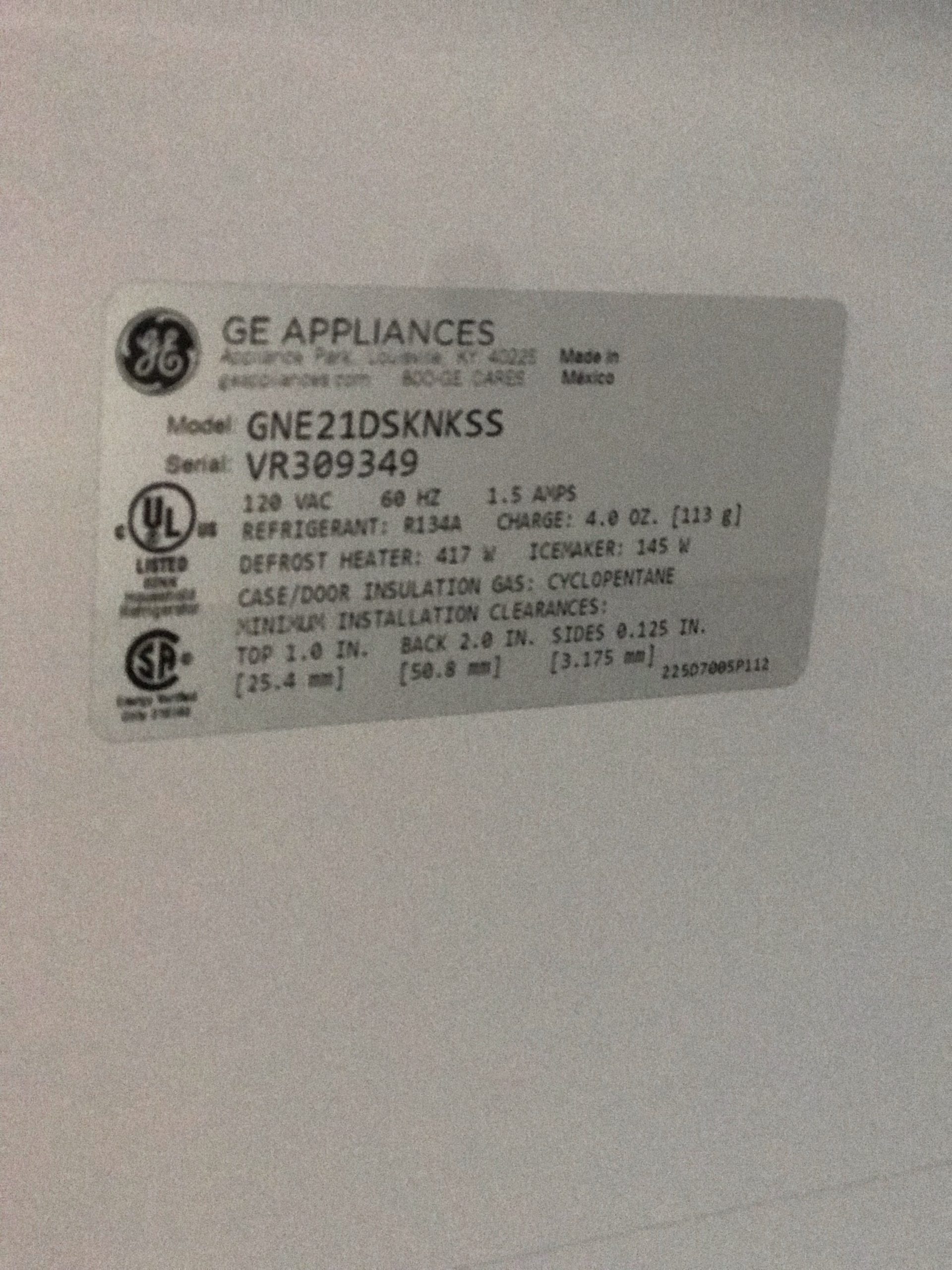 Réfrigérateur GENERAL ELECTRIC PRIX Imbatable PFME 1 NF NB Combiné  Réfrigérateur Congélateur - BELLYNCK ET FILS