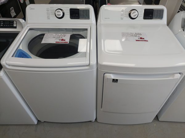 Duo laveuse sécheuse Midea N/S: 341380007Q11A086M00010 & 3413820004N18015L00002 (#953)