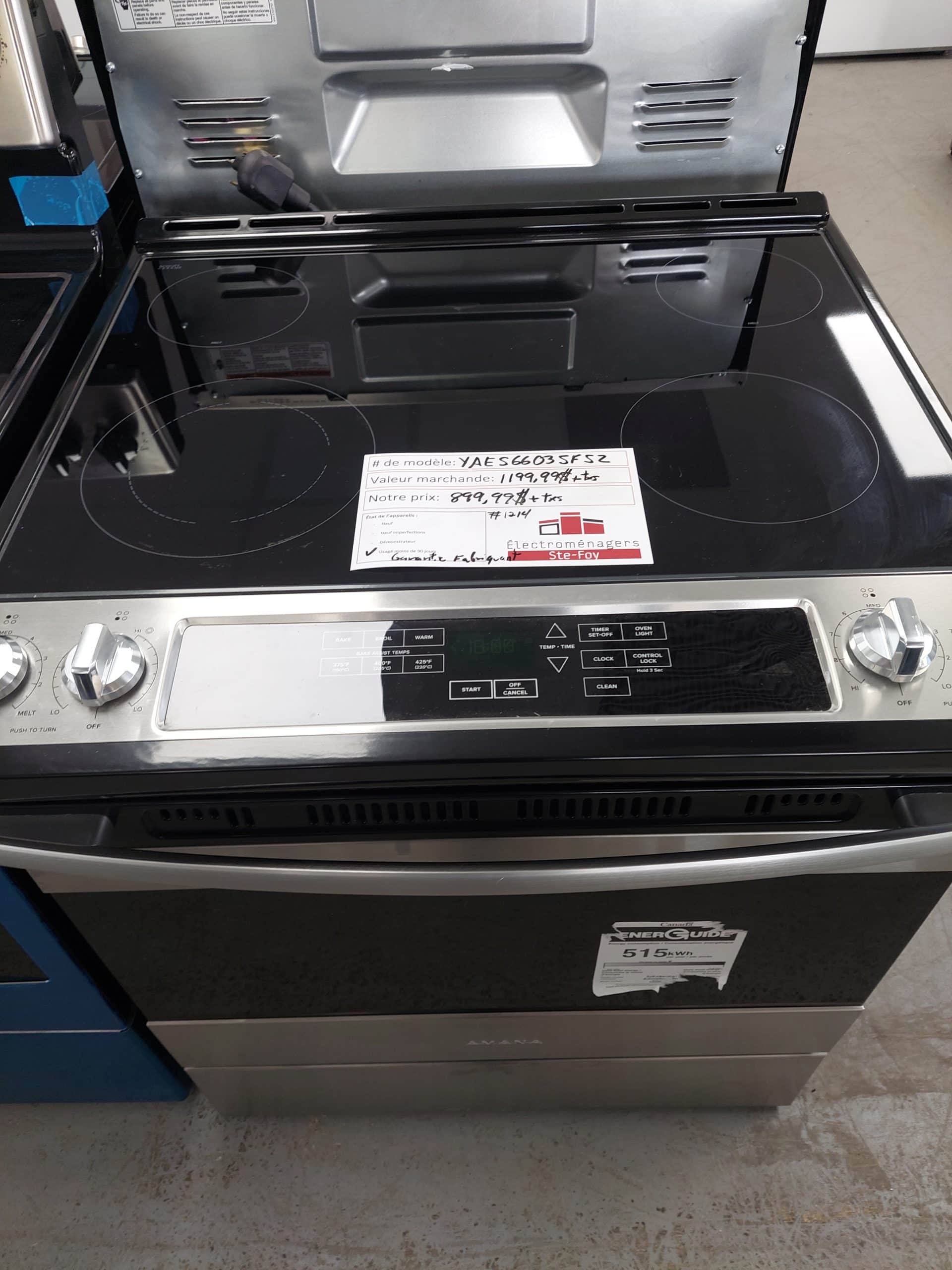 Cuisinière Amana modèle YAES6603SFS N/S RA2213978 (1214