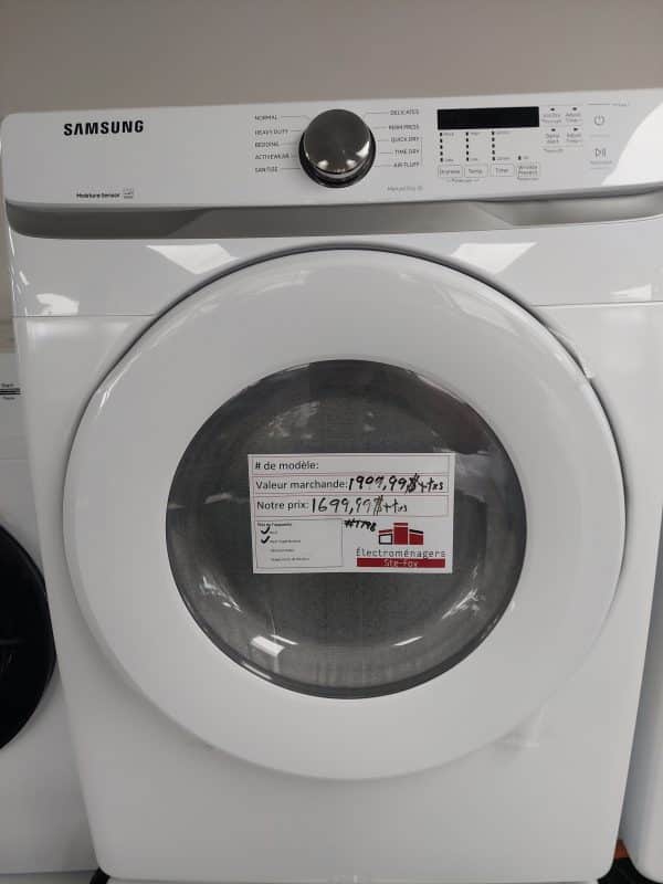 Ensemble laveuse sécheuse Samsung modèle: WF45T6000AW N/S: 01GN57ARA00335N modèle: DVE45T6005W N/S: 0B3E5BBR901204D (#1798)