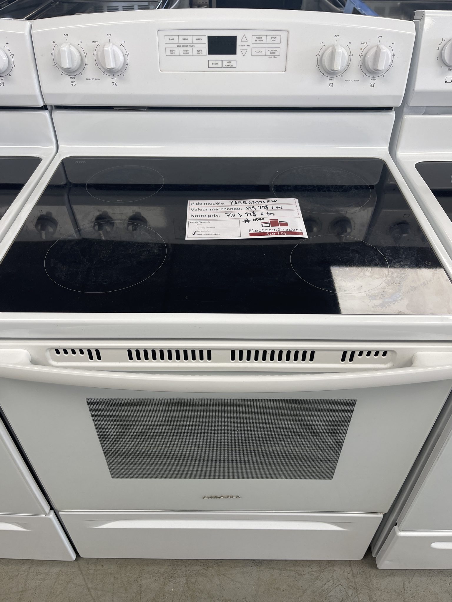 Cuisinière Amana (1844) Électroménagers SteFoy