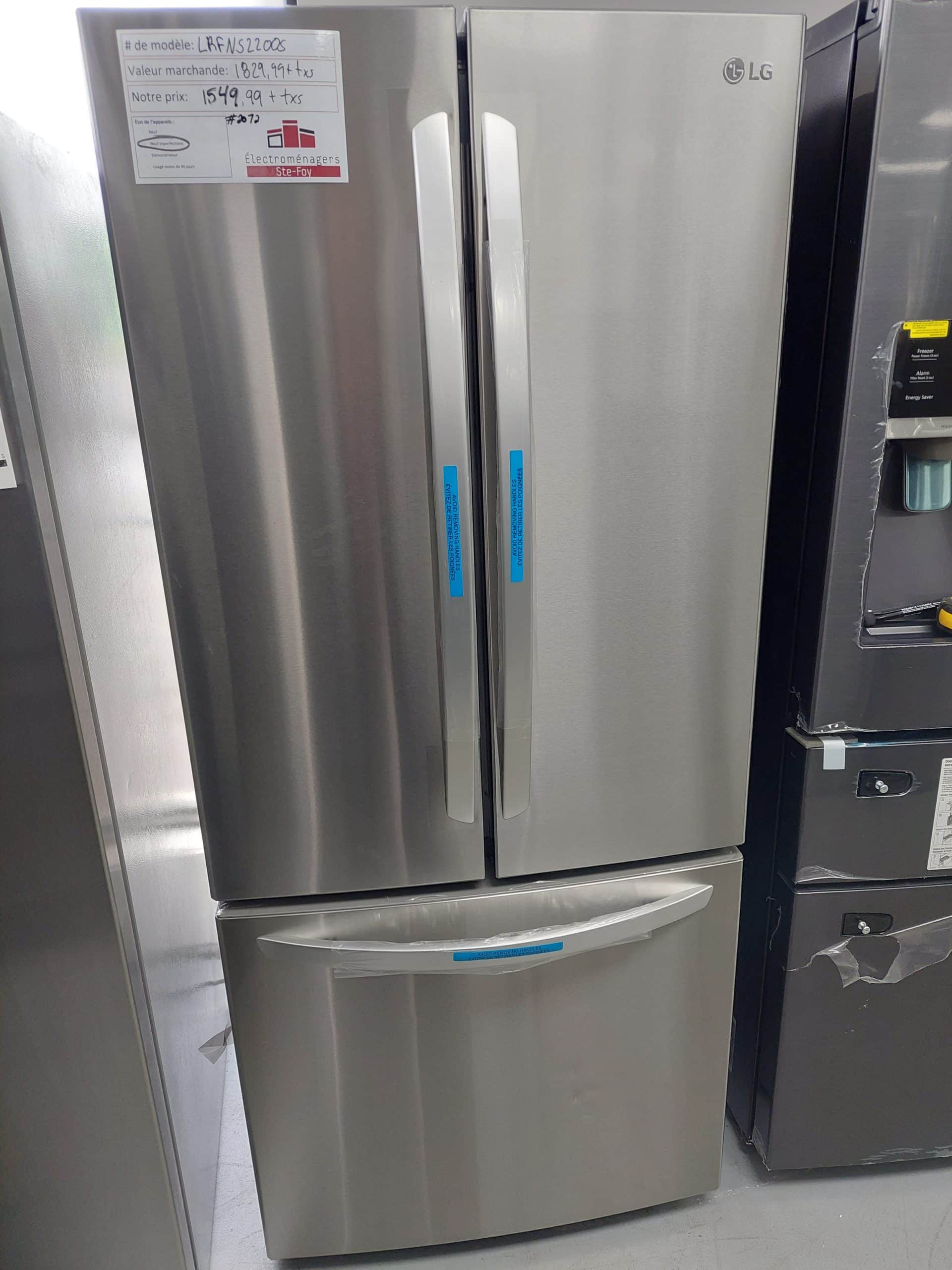 Réfrigérateur LG modèle LRFNS2200S (2072) Électroménagers SteFoy
