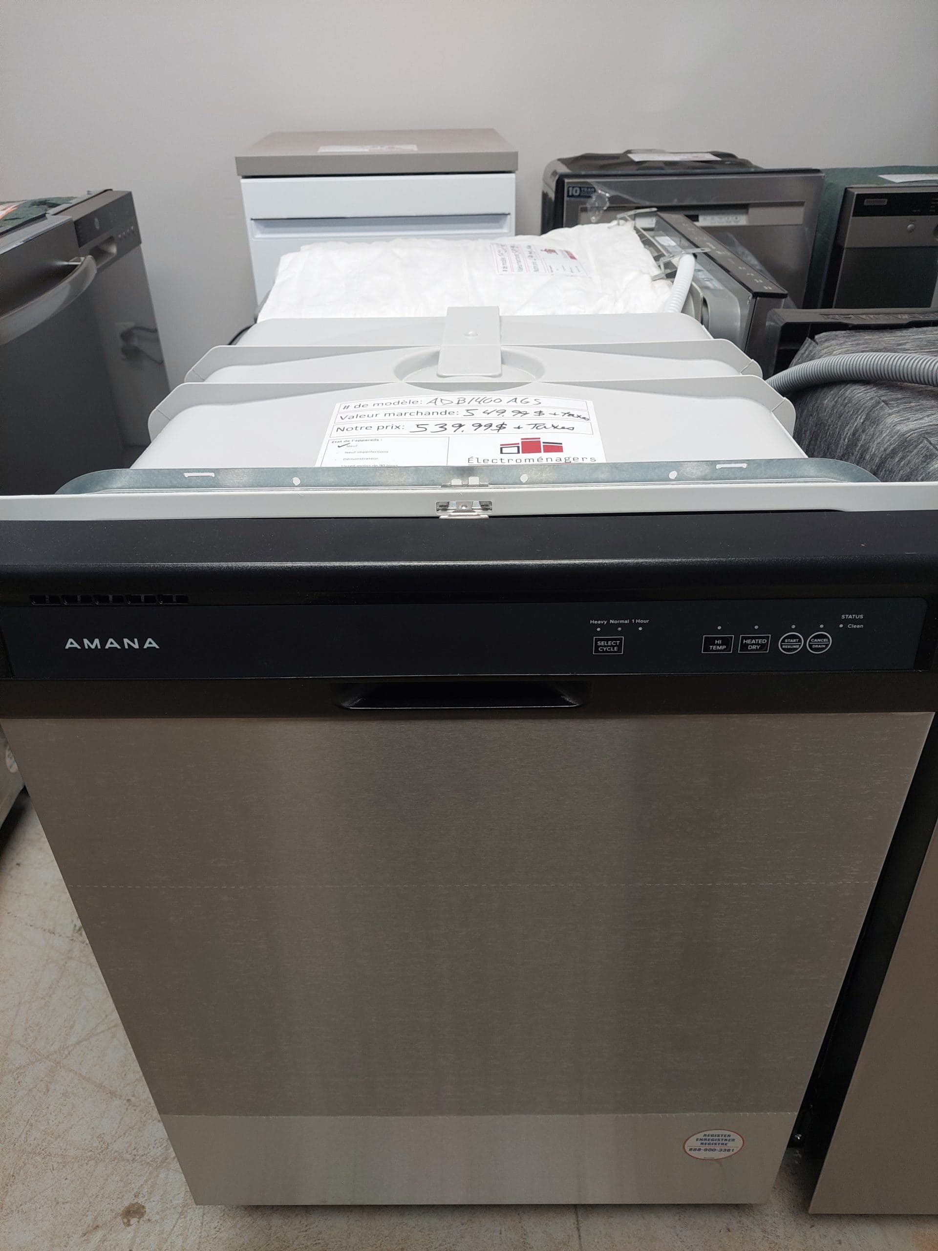 Lavevaisselle Amana modèle ADB1400AGS N/S FB0753345 (2400