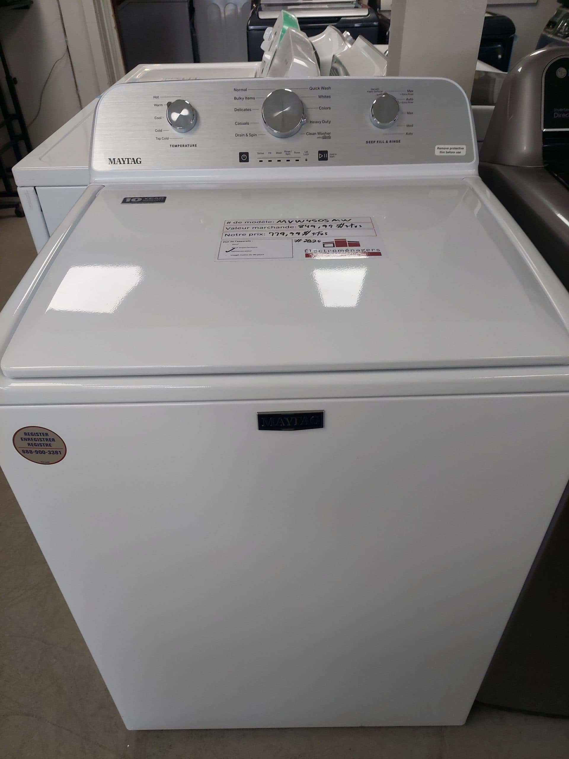 Laveuse Maytag modèle MVW4505SMW N/S C84501950 (D)(2826) Électroménagers SteFoy