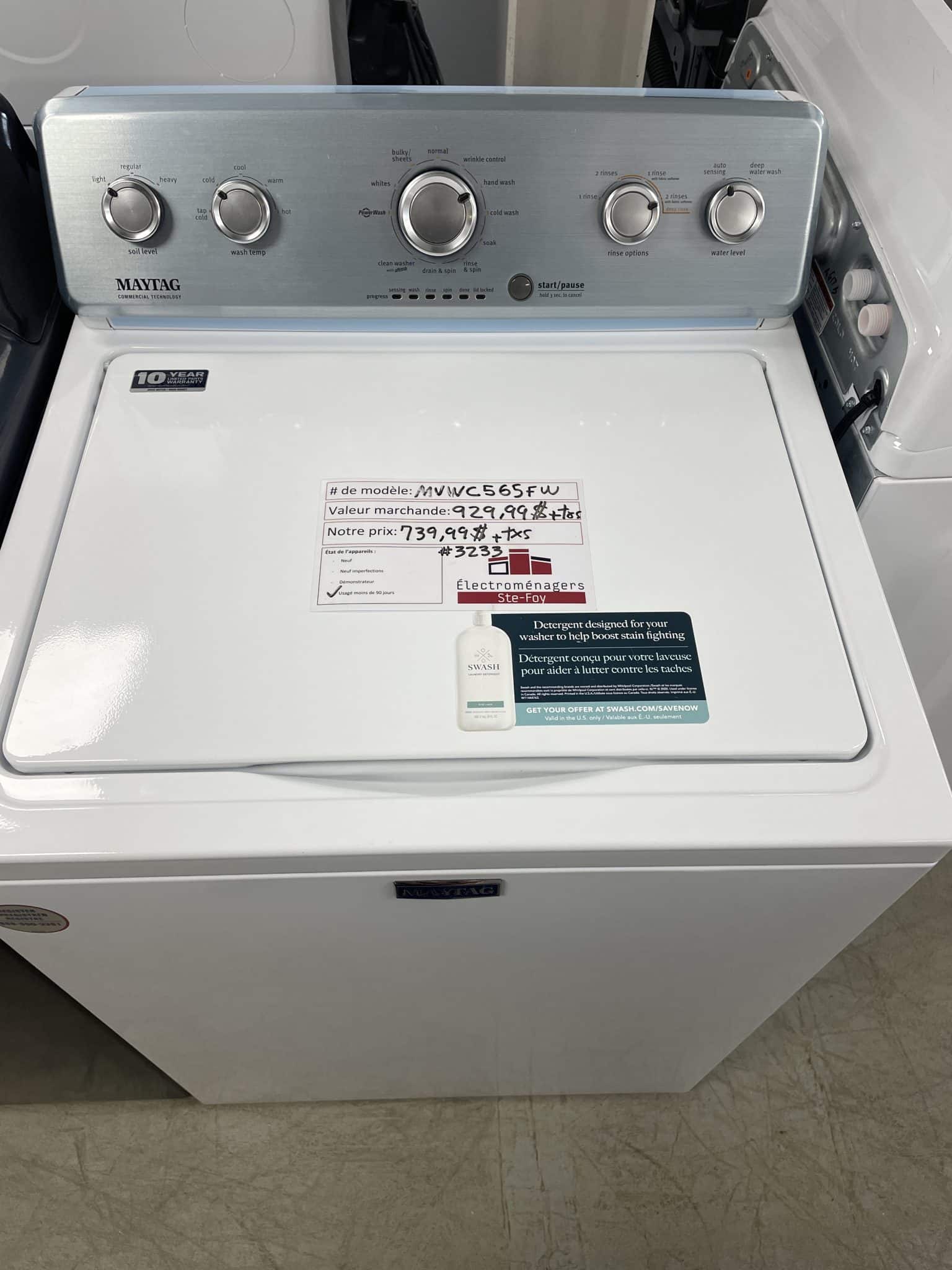 Laveuse Maytag MVWC565FW/CB1308048 (#3233) (U90) - Électroménagers Ste-Foy 
