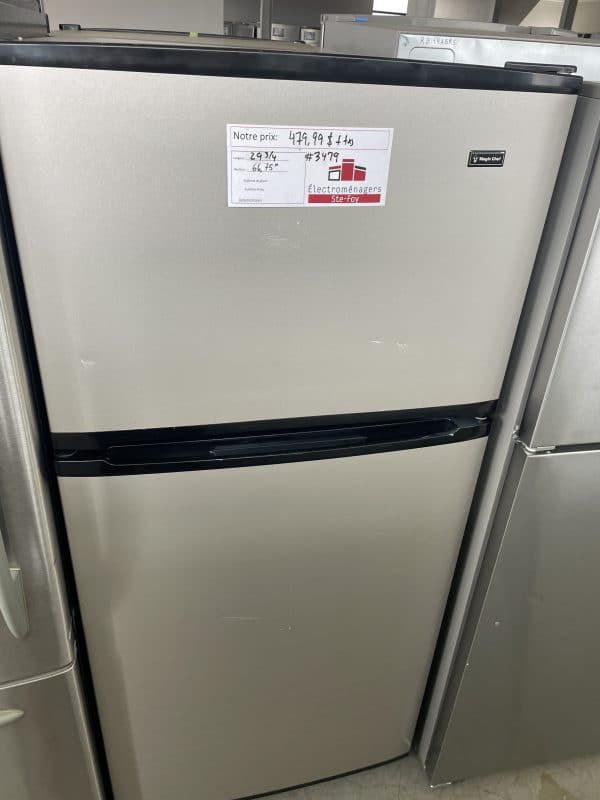 Réfrigérateur Magic Chef stainless congélateur en haut (#3479) (r)