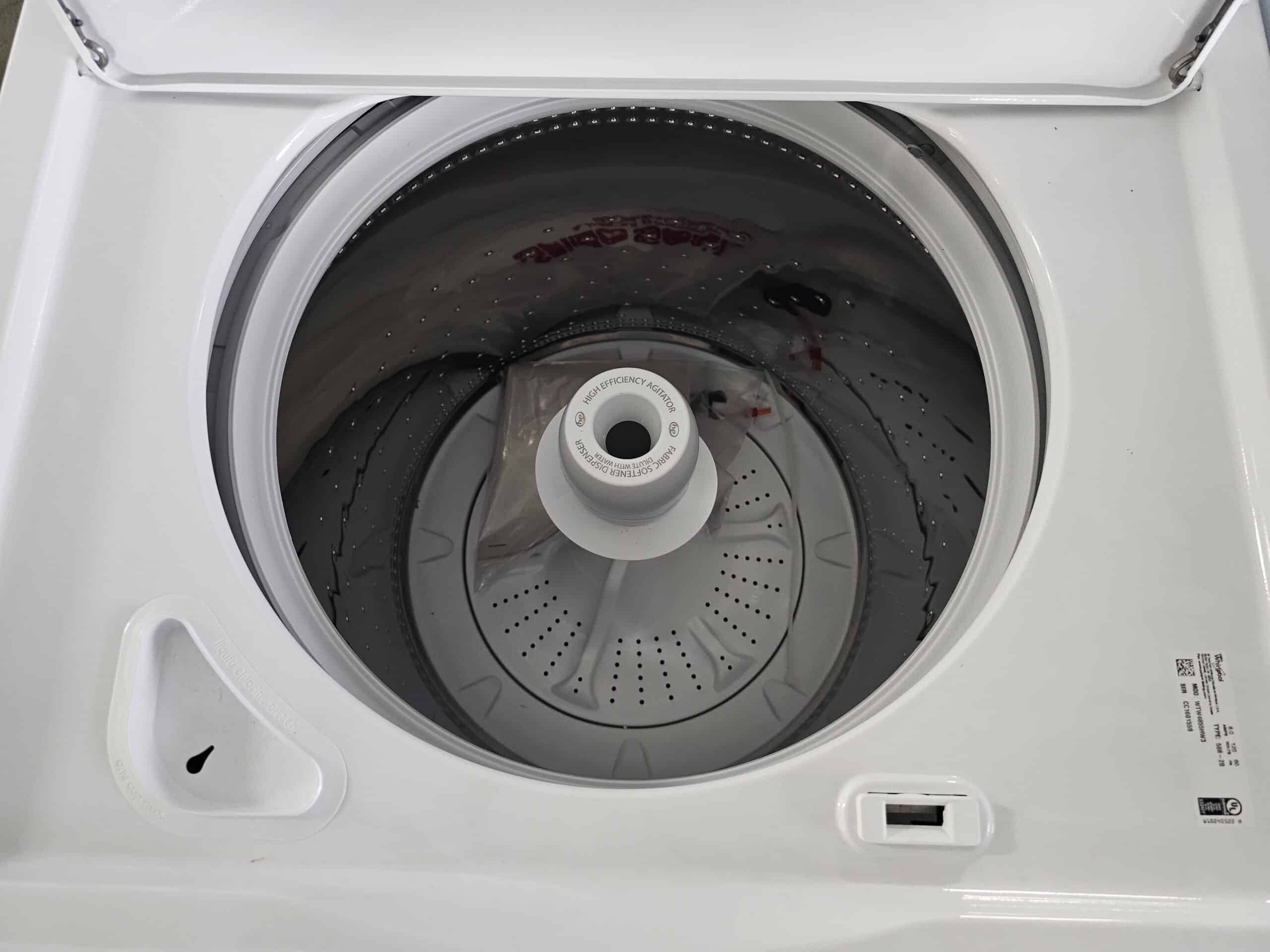 Duo laveuse sécheuse whirpool blanc modèle: WTW4855HW3 N/S: CC1601559 modèle: YWED4850HW N/S: MC1506052 (D) (#3809)