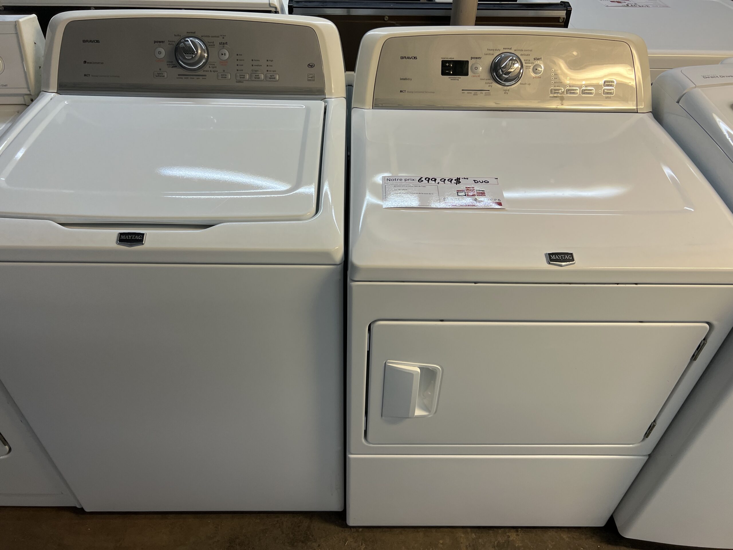 Duo Laveuse/Sécheuse Maytag Bravos Blanc (r) (#4724)